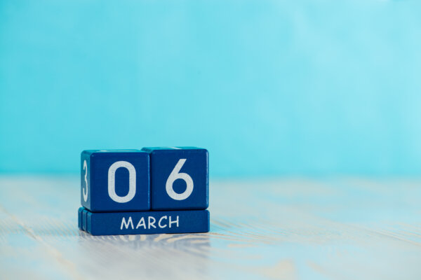 Image of calendar made of wooden blocks showing the date of the 6th March as illustration for post 'What tax announcements will be made in the Spring Budget?"