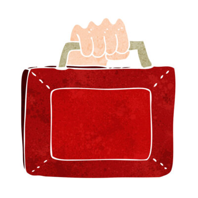 Drawing of the red 'Budget Box' as illustration for post 'Spring Budget 2023'