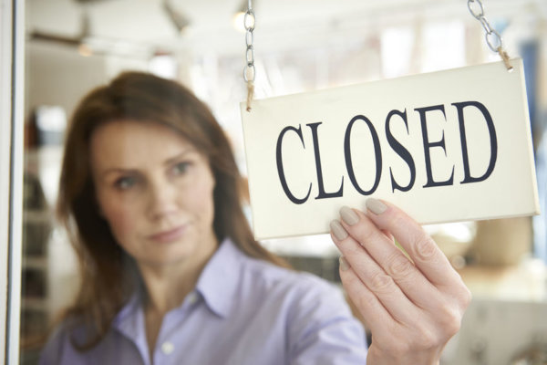 Image of business being closed as illustration for Blog Post 'A cloudy outlook for businesses...'