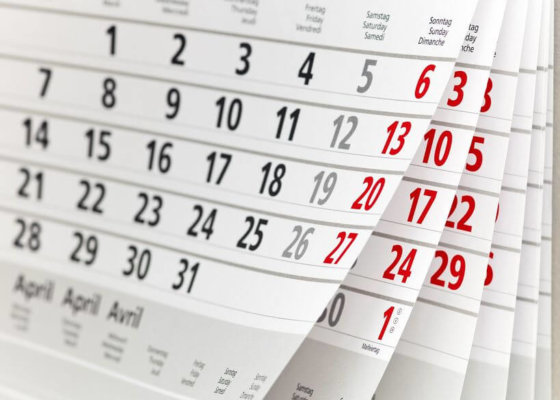 Image of calendar as illustration for Blog Post 'Reminder - VAT Increase 1st October 2021'.