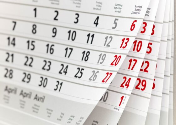Image of calendar as illustration for post 'Key Tax Dates for Individuals'.