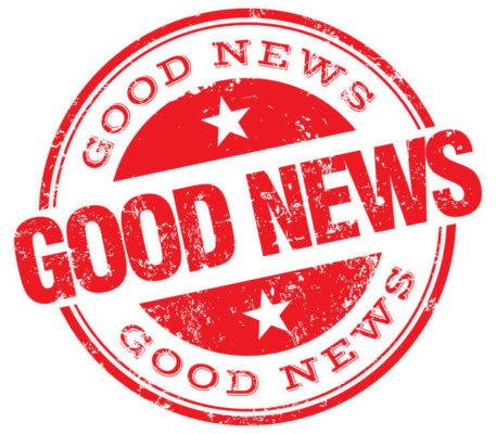 Image of a stamped logo saying 'good news' as illustration for blog post 'Thinking of a move to Xero?'