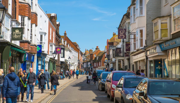 Image of a UK High Street as illustration for Blog Post 'The 'Welcome Back Fund' for High Streets and Seaside Resorts'