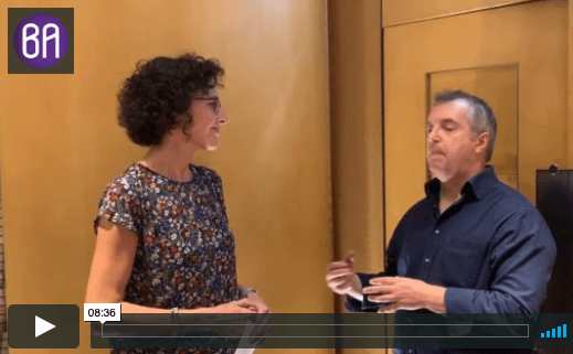 Image of Liz Baranov with Andy Gibney, as image for 'How can a book help your business? BaranovTV, Episode 85'