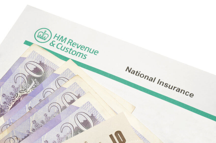 Image of National Insurance form with bank notes as illustration for post '