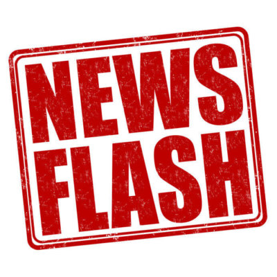 Image of 'News Flash' stamped in red as illustration for blog post 'NEW Health & Social Care Levy.'