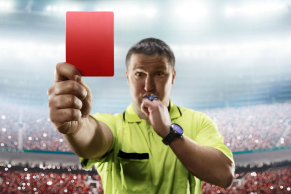 Image of referee with red card as illustration for post 'NEW VAT Penalty framework'