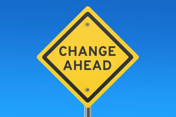 Image of road sign saying 'change ahead' as illustration for blog post 'HMRC updates Salary Sacrifice guidance'.