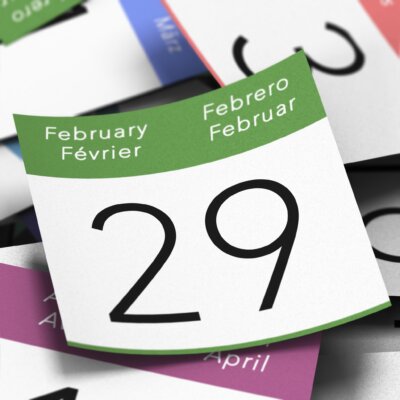 Image of a calendar showing February 29th as illustration for post 'How does a leap year effect employers?'